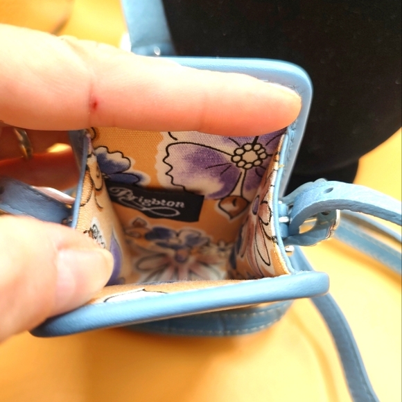 Brighton Cell Phone Case Light Blue  Leather Purse Long Strap Crossbody … - Picture 6 of 12
